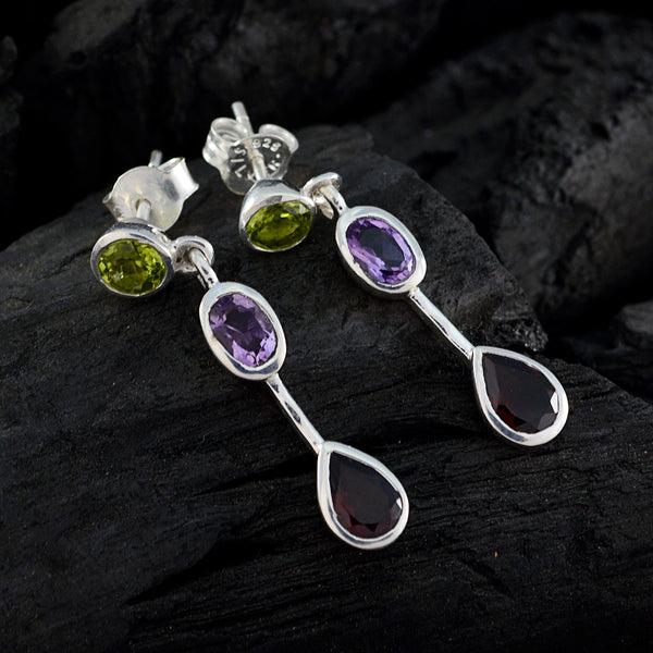 Multi-Australian-Laura-multiple-Stud-multicolor-Silver-Earring