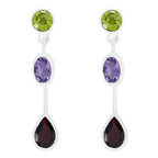 Multi-Australian-Laura-multiple-Stud-multicolor-Silver-Earring
