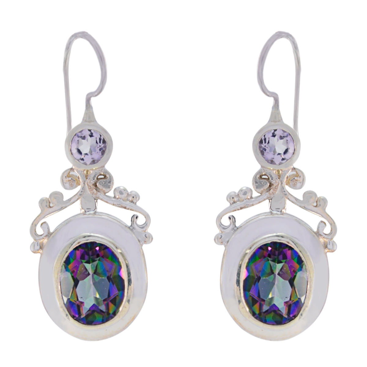 Multi-French-Seo-yeon-multiple-Dangle-multicolor-925-Silver-Earring