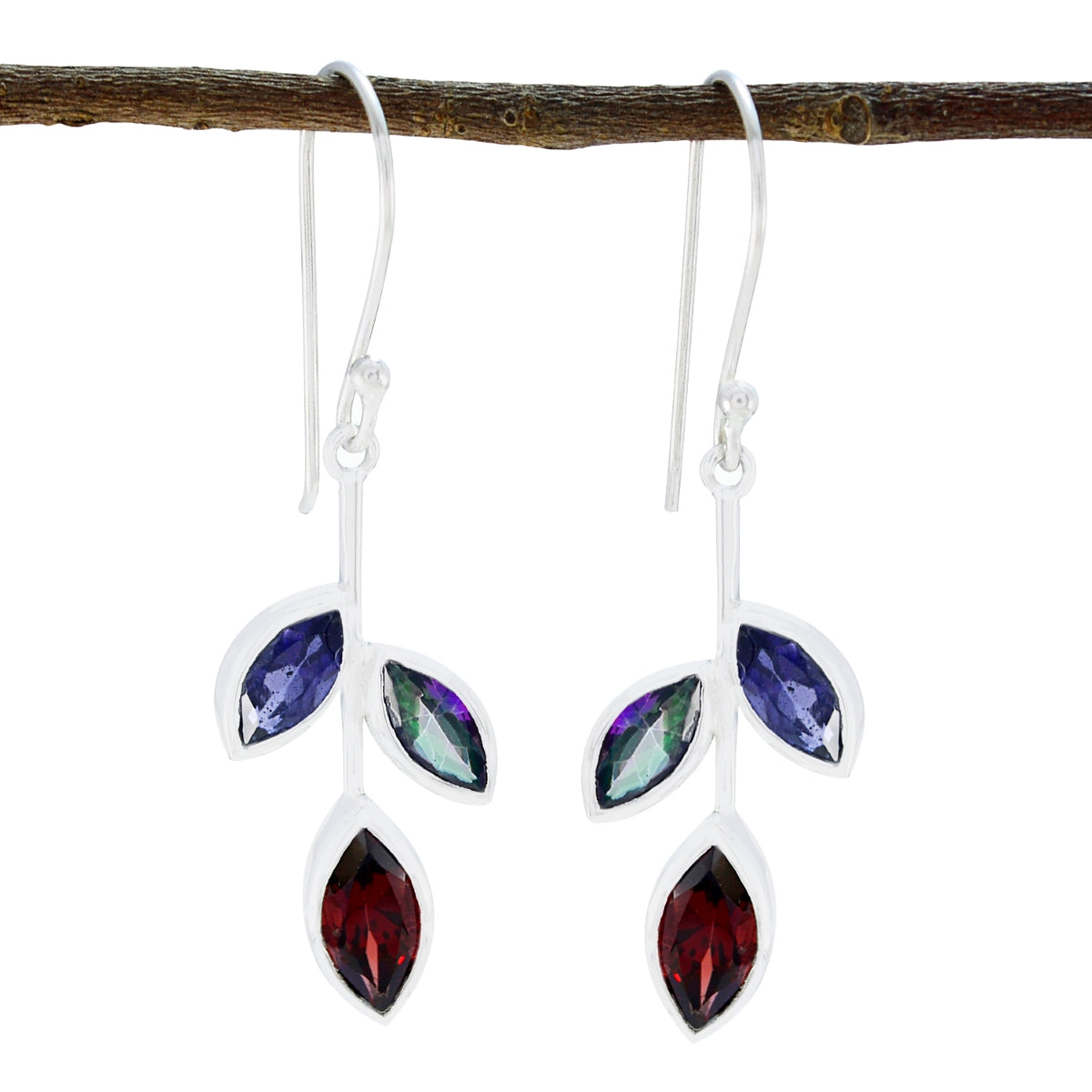 Orecchini Pendenti In Argento 925 Con Granato | Gioielli Riyo Fatti A Mano | Regalo Romantico Per Lei | Eleganti E Unici