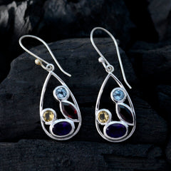 Multi-Middle-Eastern-Tereza-multiple-Dangle-multicolor-Silver-Earring