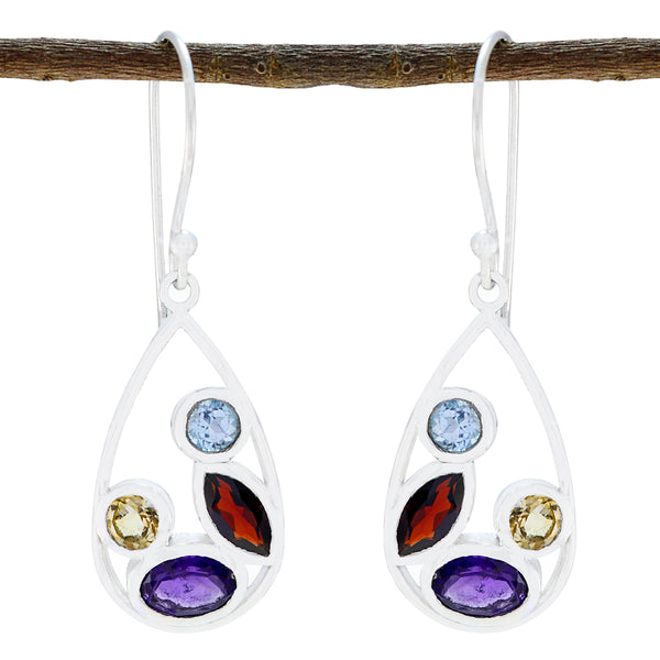 Multi-Middle-Eastern-Tereza-multiple-Dangle-multicolor-Silver-Earring