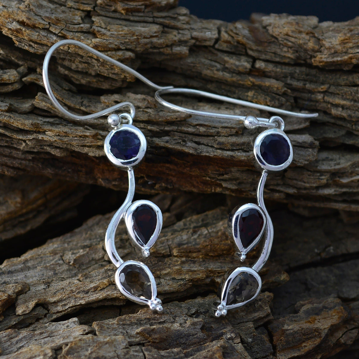 Multi-Spanish-Yasmin-multiple-Dangle-multicolor-92.5-Silver-Earring