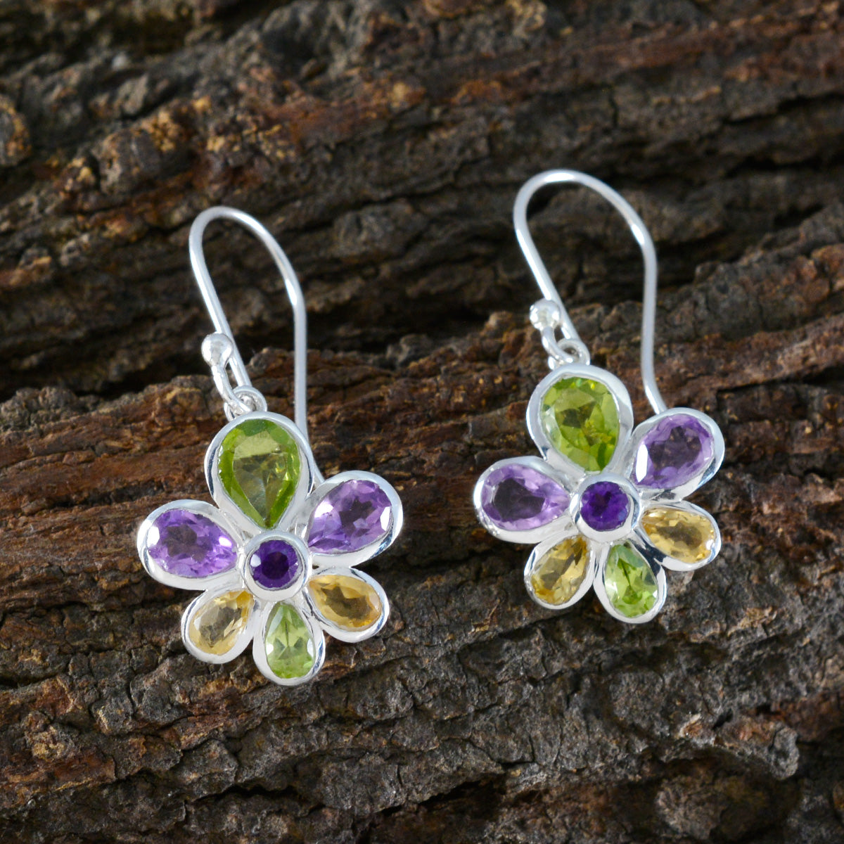 Multi-Latin-American-Isadora-multiple-Dangle-multicolor-925-Silver-Earring