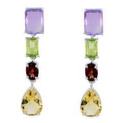 Multi-American-Rina-multiple-Stud-multicolor-Silver-Earring