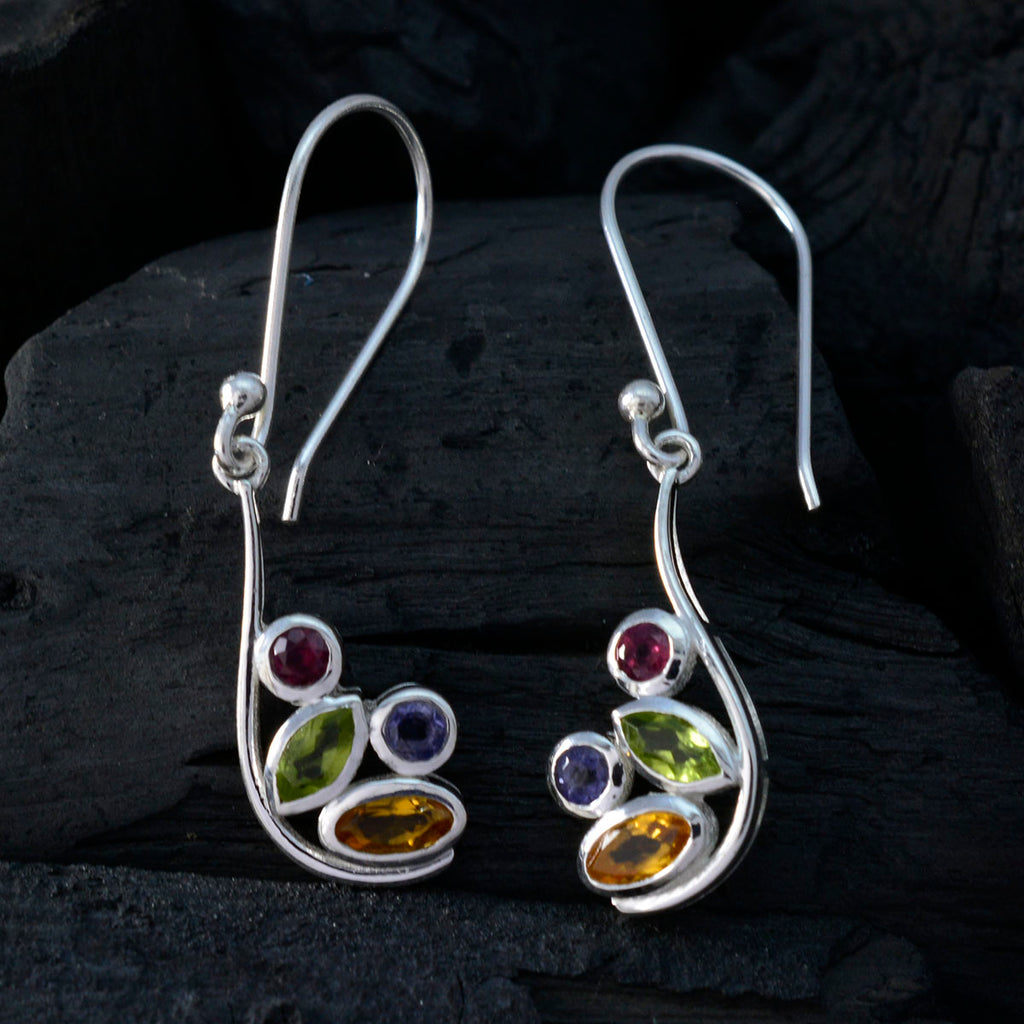 Multi-African-Wen-multiple-Dangle-multicolor-925-Silver-Earring