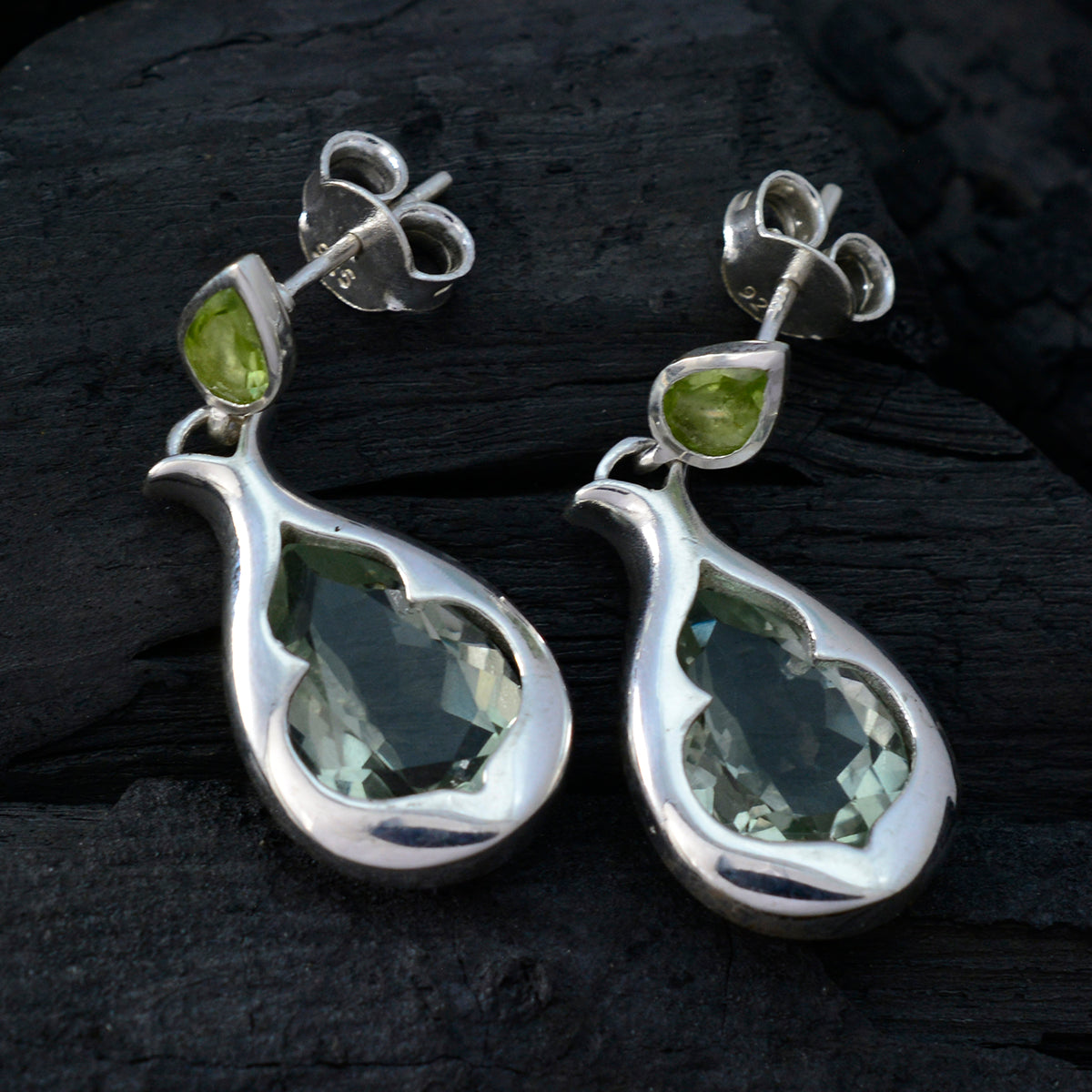 Boucles d'oreilles multi-turques Eva Toi et Moi Stud multicolores en argent 92,5 Image secondaire du produit