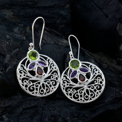 Multi-Mexican-Josephine-quarter-Dangle-multicolor-92.5-Silver-Earring