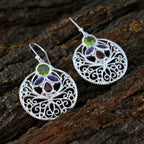 Multi-Mexican-Josephine-quarter-Dangle-multicolor-92.5-Silver-Earring