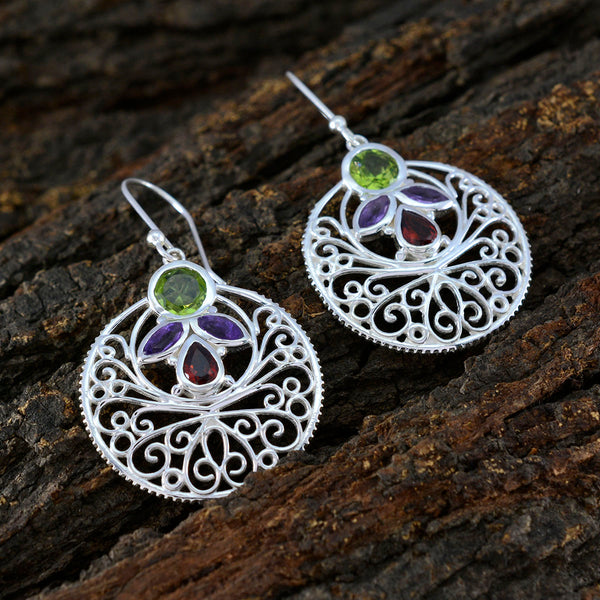 Multi-Mexican-Josephine-quarter-Dangle-multicolor-92.5-Silver-Earring