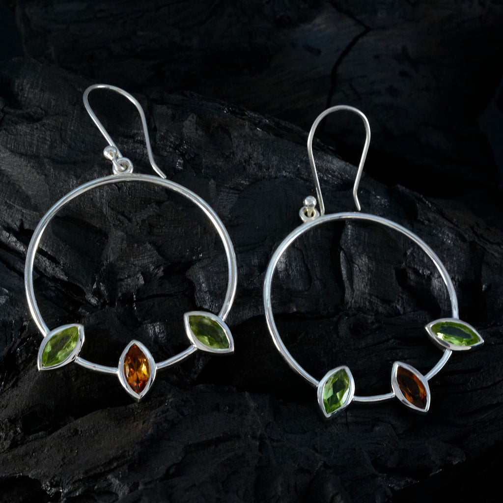 Multi-Japanese-Lucy-Trilogy-Dangle-multicolor-Silver-Earring