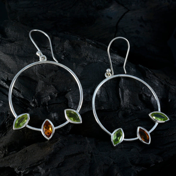 Multi-Japanese-Lucy-Trilogy-Dangle-multicolor-Silver-Earring