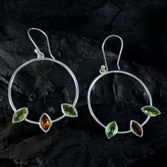 Multi-Japanese-Lucy-Trilogy-Dangle-multicolor-Silver-Earring