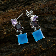 Multi-Egyptian-Ling-Trilogy-Stud-multicolor-Silver-Earring