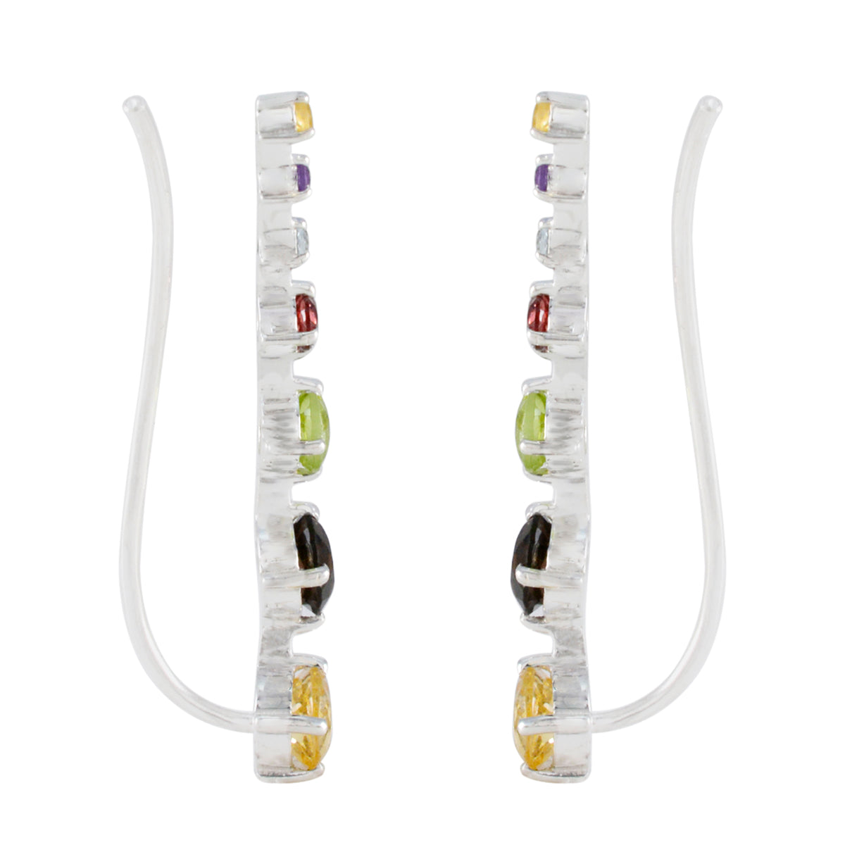 Boucles d'oreilles en argent sterling multicolores avec plusieurs manchettes d'oreilles mexicaines Seo-yeon Image secondaire du produit