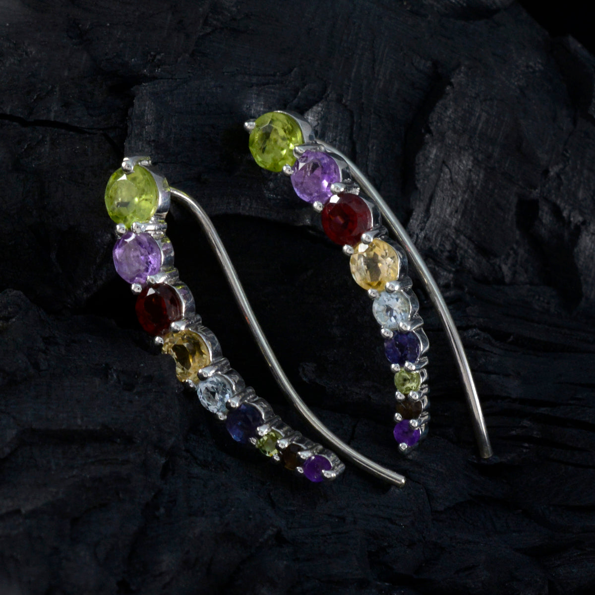 Multi-American-Amanda-multiple-EarCuff-multicolor-92.5-Silver-Earring