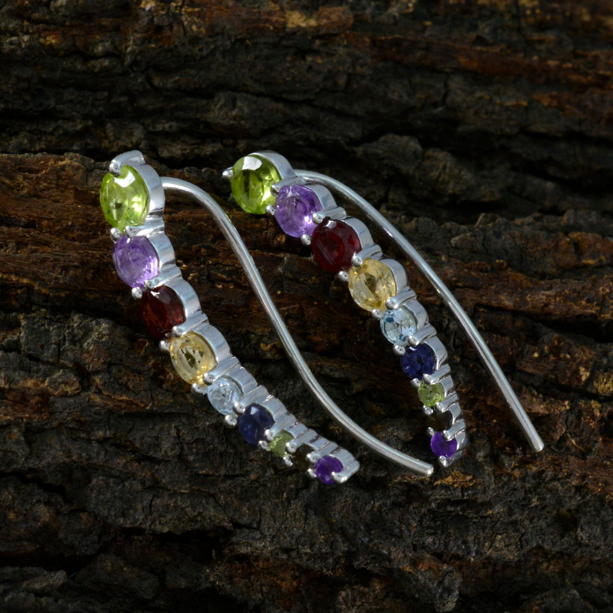 Multi-American-Amanda-multiple-EarCuff-multicolor-92.5-Silver-Earring