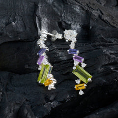 Multi-Turkish-Ángeles-multiple-Stud-multicolor-Silver-Earring