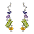 Multi-Turkish-Ángeles-multiple-Stud-multicolor-Silver-Earring