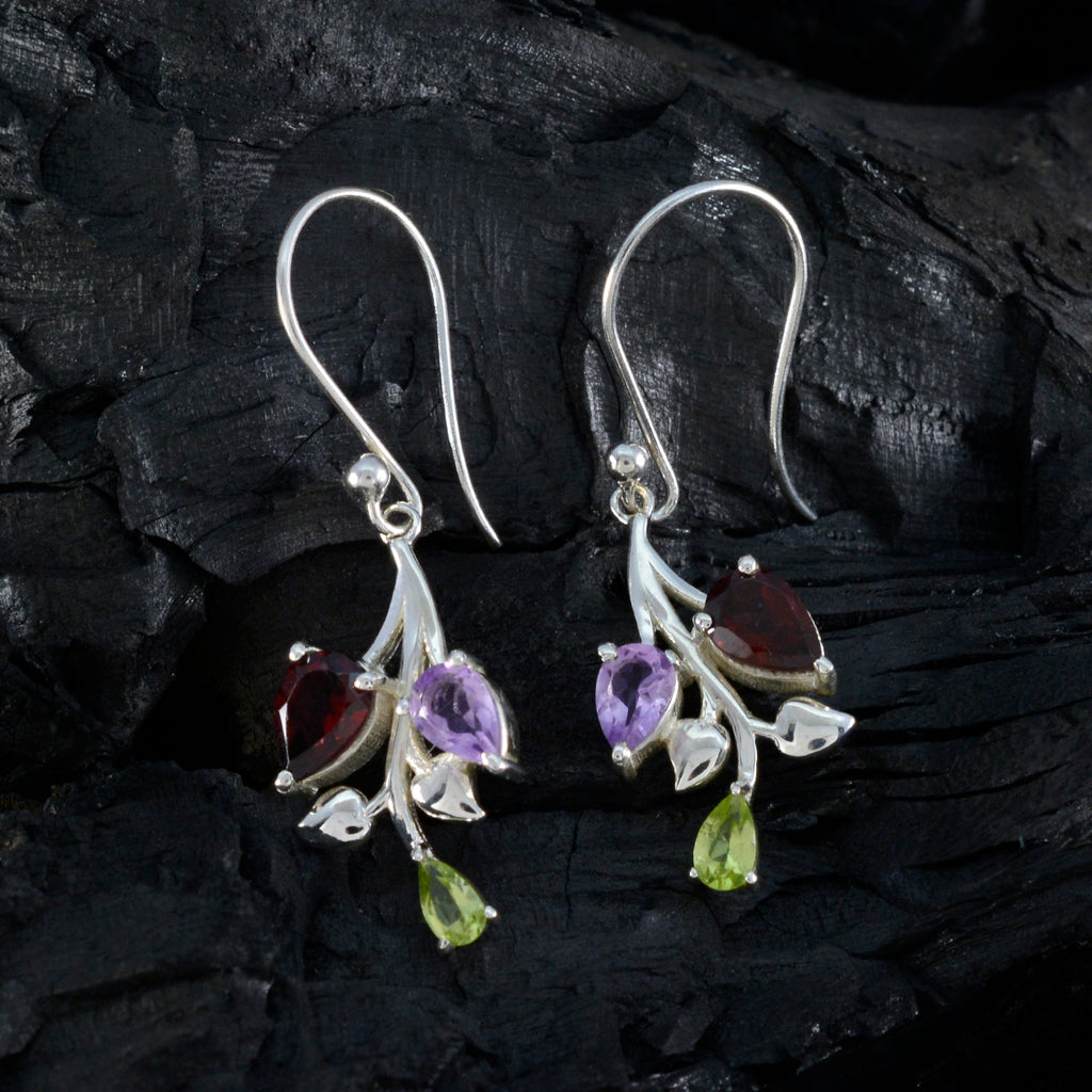 Multi-Spanish-Carla-Trilogy-Dangle-multicolor-Silver-Earring