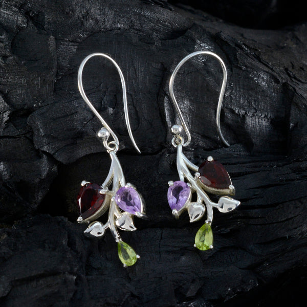 Multi-Spanish-Carla-Trilogy-Dangle-multicolor-Silver-Earring