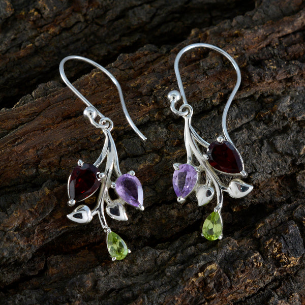 Multi-Spanish-Carla-Trilogy-Dangle-multicolor-Silver-Earring