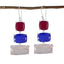 Multi-African-Lucia-Trilogy-Dangle-multicolor-Silver-Earring