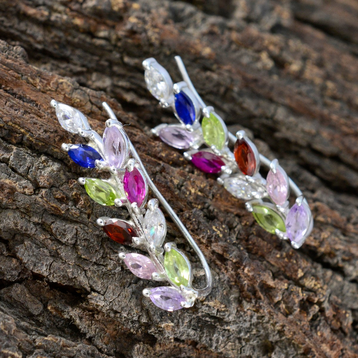 Multi-American-Mei-multiple-Stud-multicolor-925-Sterling-Silver-Earring