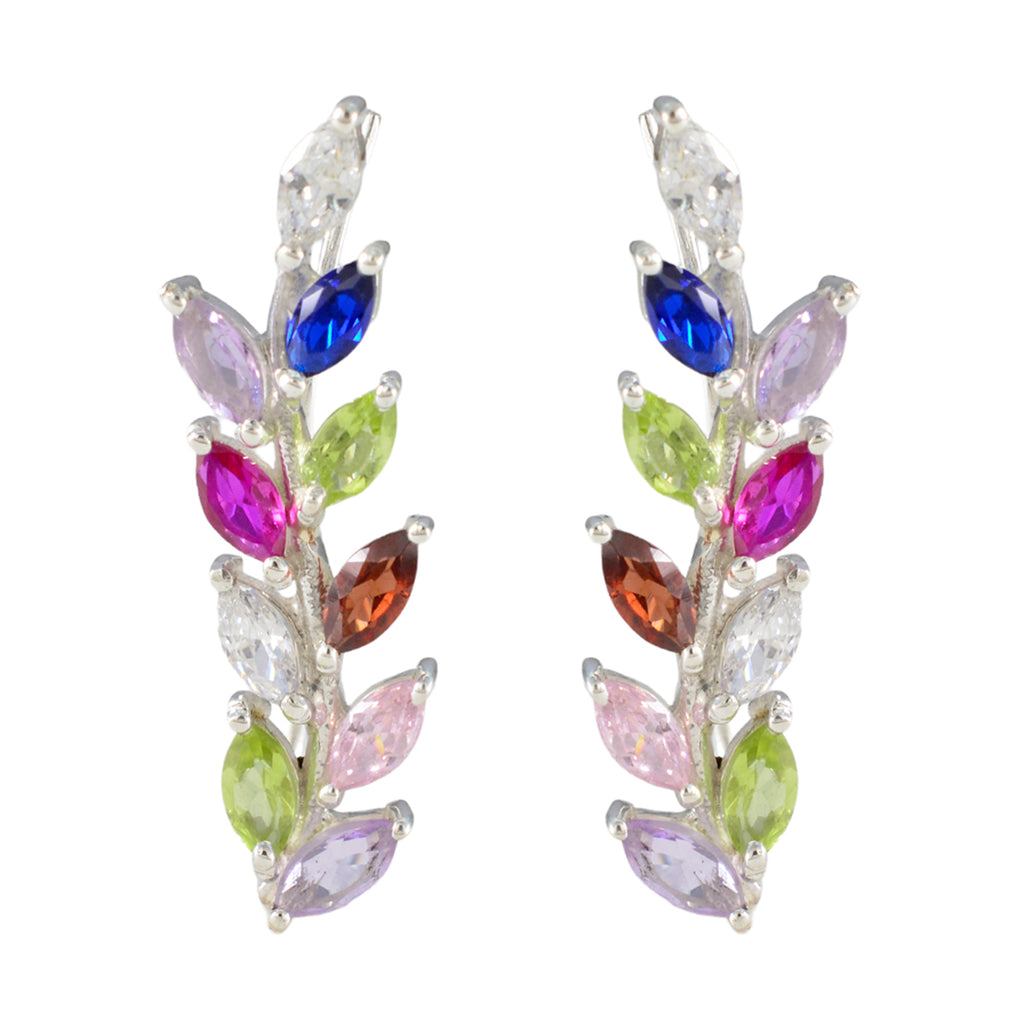 Multi-American-Mei-multiple-Stud-multicolor-925-Sterling-Silver-Earring