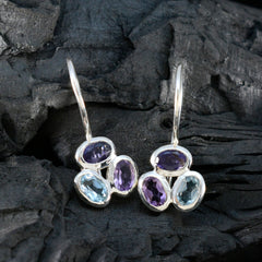 Multi-French-Rosa-Trilogy-Dangle-multicolor-Sterling-Silver-Earring