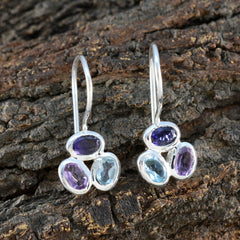 Multi-French-Rosa-Trilogy-Dangle-multicolor-Sterling-Silver-Earring