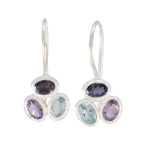 Multi-French-Rosa-Trilogy-Dangle-multicolor-Sterling-Silver-Earring