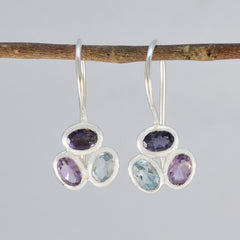 Multi-French-Rosa-Trilogy-Dangle-multicolor-Sterling-Silver-Earring