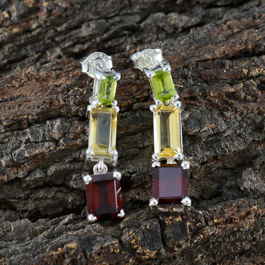 Multi-German-Sara-Trilogy-Stud-multicolor-925-Silver-Earring