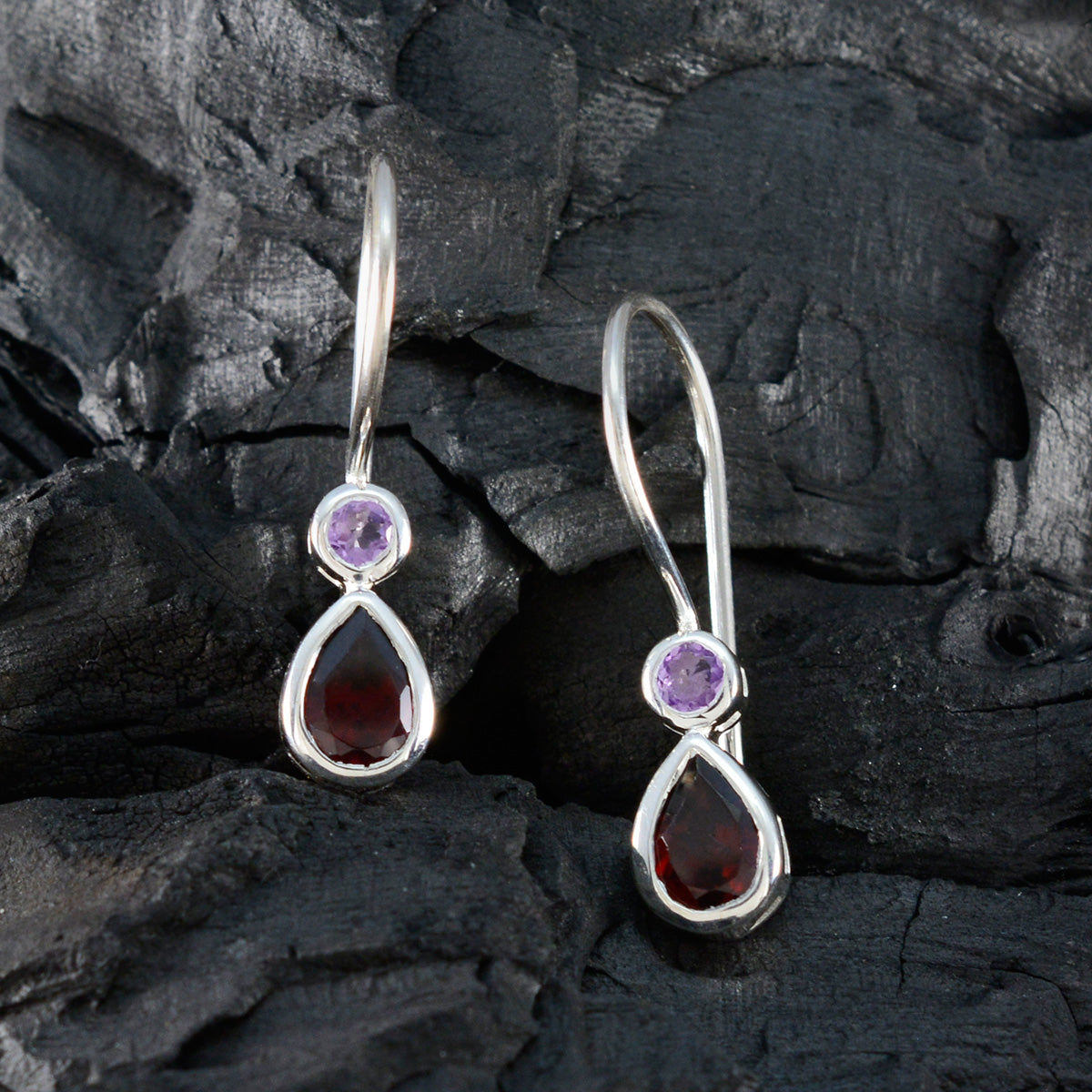 Multi-African-Sofía-Toi-et-Moi-Dangle-multicolor-925-Silver-Earring