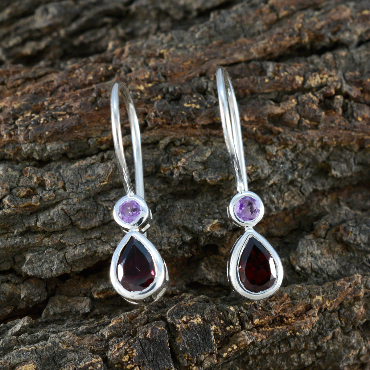 Multi-African-Sofía-Toi-et-Moi-Dangle-multicolor-925-Silver-Earring