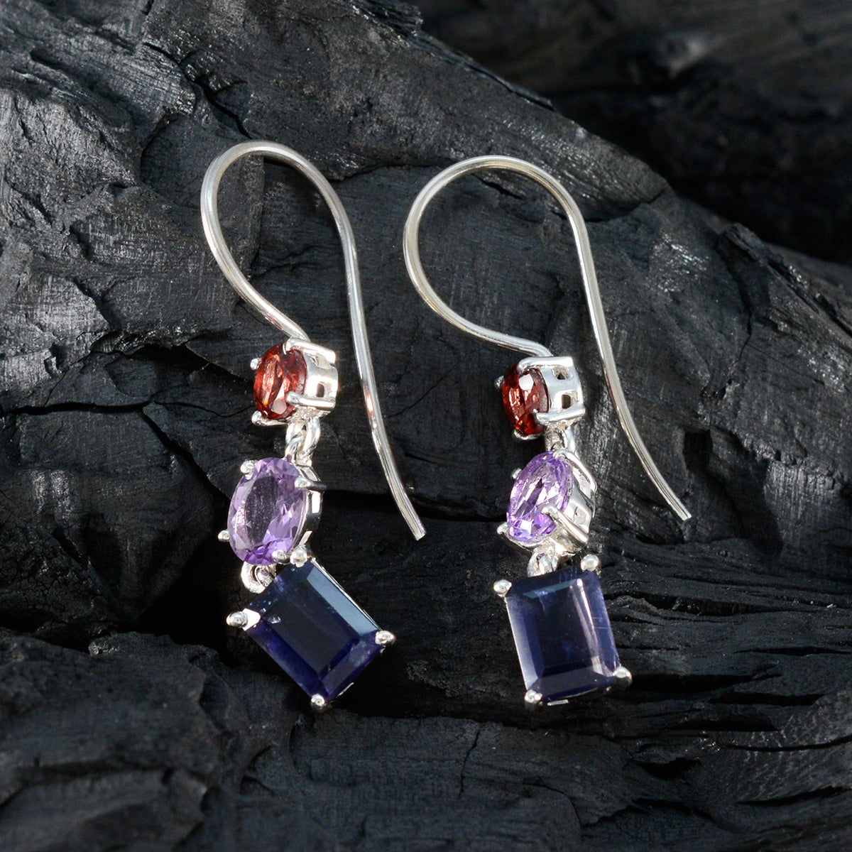 Multi Marockansk Valentina Trilogy Dingelörhänge i flerfärgat 925 Sterlingsilver Sekundär produktbild