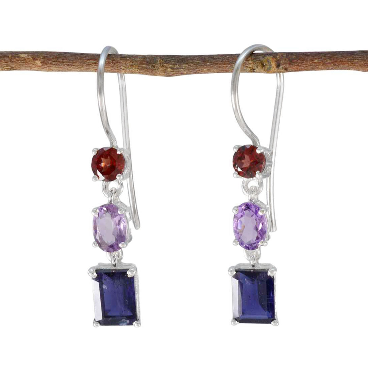 Multi-Moroccan-Valentina-Trilogy-Dangle-multicolor-925-Sterling-Silver-Earring