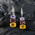 Multi-Egyptian-Victoria-Trilogy-Dangle-multicolor-Silver-Earring