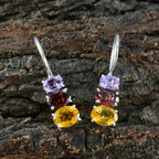 Multi-Egyptian-Victoria-Trilogy-Dangle-multicolor-Silver-Earring