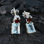 Multi-American-Aaliyah-Toi-et-Moi-Stud-multicolor-925-Sterling-Silver-Earring