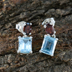 Multi-American-Aaliyah-Toi-et-Moi-Stud-multicolor-925-Sterling-Silver-Earring