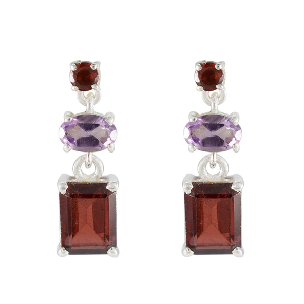 Multi-Korean-Abigail-Trilogy-Stud-multicolor-Silver-Earring