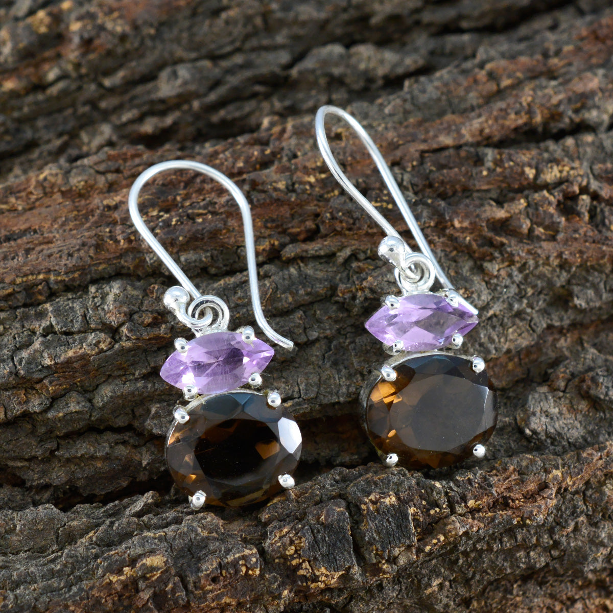 Multi-Middle-Eastern-Alice-Toi-et-Moi-Dangle-multicolor-Sterling-Silver-Earring