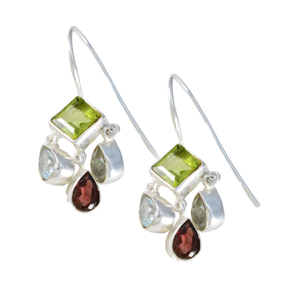 Multi-Russian-Xiu-multiple-Dangle-multicolor-925-Sterling-Silver-Earring メイン画像