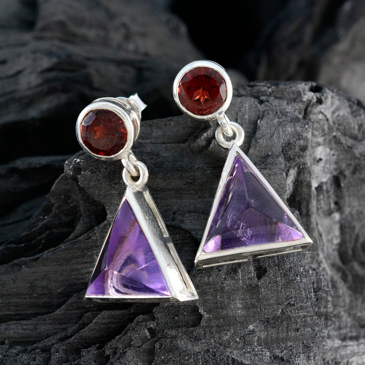 Multi-American-María-multiple-Stud-multicolor-925-Sterling-Silver-Earring