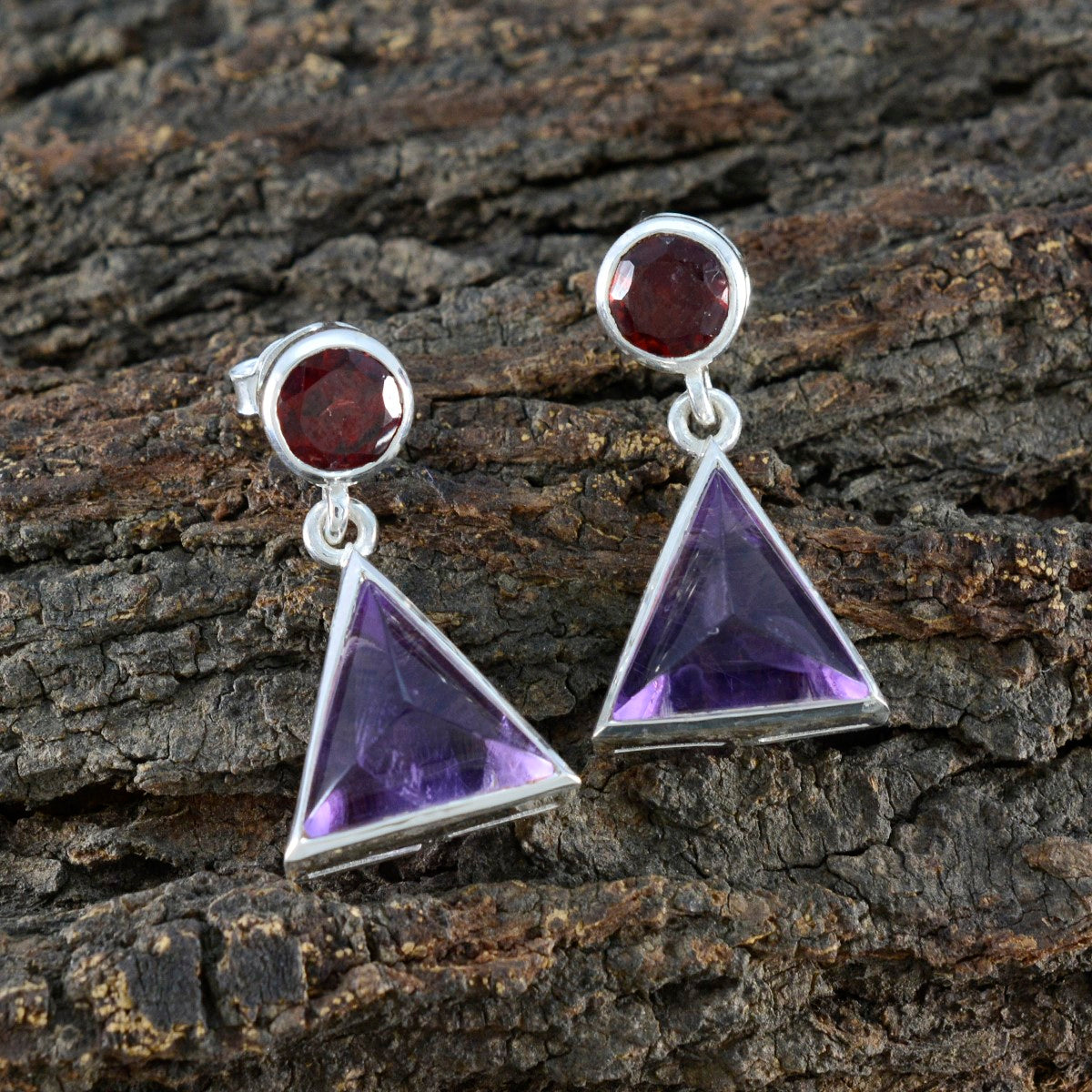 Multi-American-María-multiple-Stud-multicolor-925-Sterling-Silver-Earring