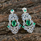 Multi-Indian-Araya-multiple-Stud-multicolor-Silver-Earring