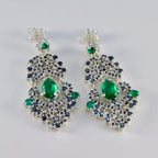 Multi-Indian-Araya-multiple-Stud-multicolor-Silver-Earring