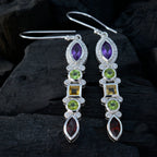 Multi-Egyptian-Ying-multiple-Dangle-multicolor-Silver-Earring